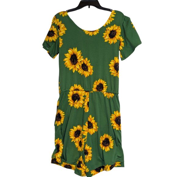 Lularoe Sunflower Romper XXS - Bright & Breezy Floral Pockets - Picture 2 of 5